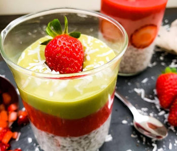 M/E Chia Pudding - Two Ways (MATCHA + ROSE GLOW)🍃🥥🍓