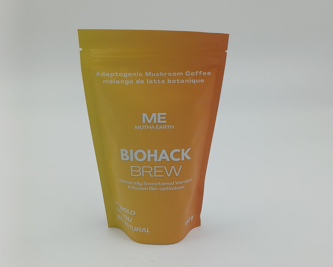 Bio-Hacked Brew Sweet – Mushroom Coffee with Adaptogens (135g, ~25 Servings)