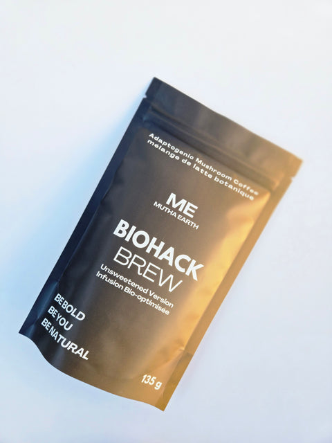 Bio-Hacked Brew Regular – Unsweetened Mushroom Coffee with Adaptogens (135g, ~25 Servings)