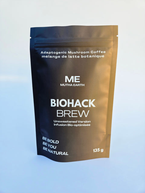 Bio-Hacked Brew Regular – Unsweetened Mushroom Coffee with Adaptogens (135g, ~25 Servings)