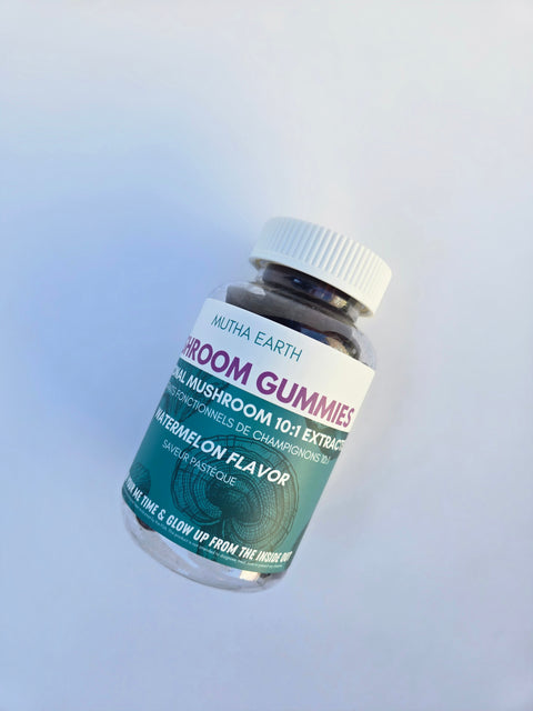 Watermelon Mushroom Gummies – 5 Mushroom Adaptogen Blend (60 Gummies, 30-Day Supply)