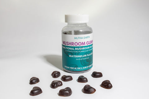 Watermelon Mushroom Gummies – 5 Mushroom Adaptogen Blend (60 Gummies, 30-Day Supply)