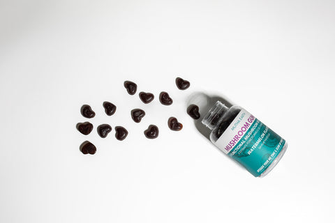 Watermelon Mushroom Gummies – 5 Mushroom Adaptogen Blend (60 Gummies, 30-Day Supply)